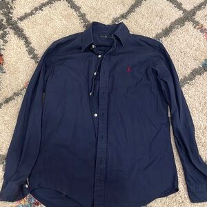 Dark blue Ralph Lauren, long sleeve button down shirt, size medium